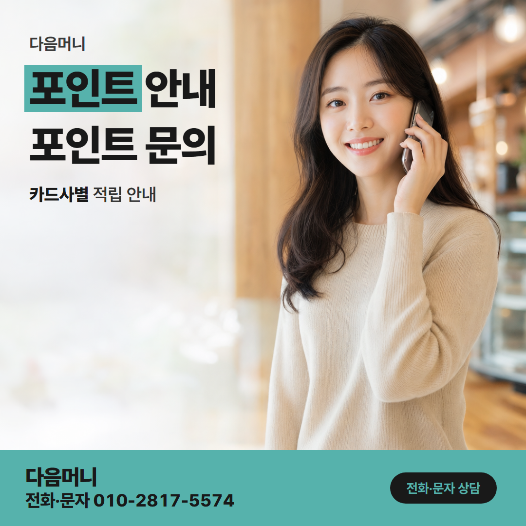 다음머니 성남카드깡 적립 내역